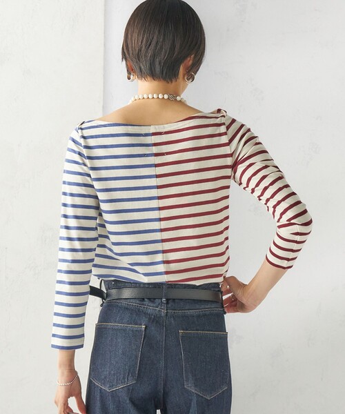 SHIPS(シップス)の「【SHIPS別注】Le minor: バイカラー ボートネック プルオーバー(Tシャツ/カットソー・レディース・マルチ・ONE SIZE)」の9枚目の写真