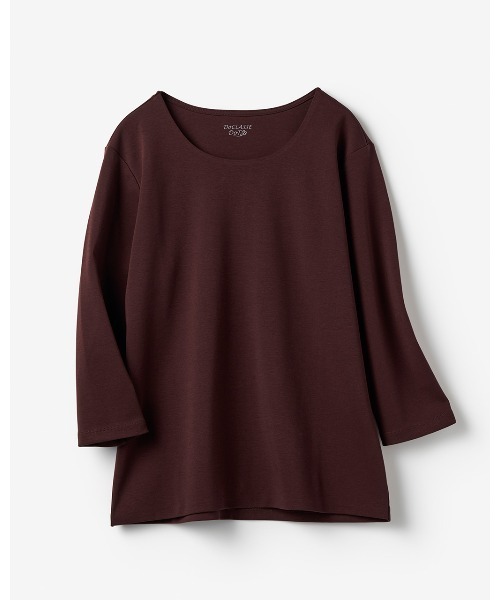 DoCLASSE( ドゥクラッセ)の「ジュエルネックN/7分袖・DoT(Tシャツ/カットソー・レディース・ダークネイビー/ダークブラウン/チャコール/ブラック/ライトグレー/ライトピンク/ホワイト/ブルー・L/M/S/LL/3L)」の5枚目の写真