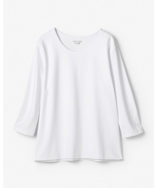 DoCLASSE( ドゥクラッセ)の「ジュエルネックN/7分袖・DoT(Tシャツ/カットソー・レディース・ダークネイビー/ダークブラウン/チャコール/ブラック/ライトグレー/ライトピンク/ホワイト/ブルー・L/M/S/LL/3L)」の9枚目の写真
