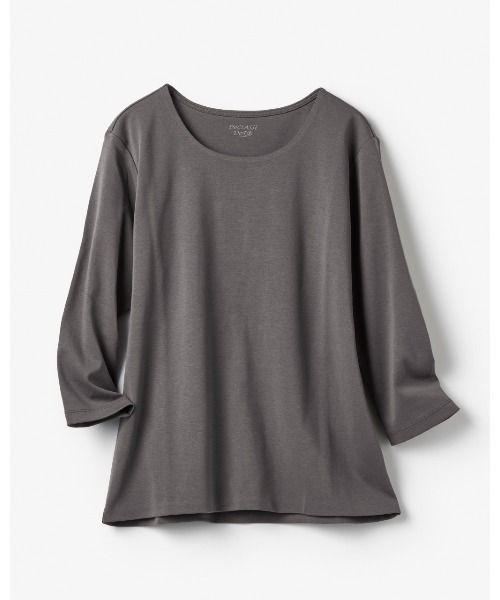 DoCLASSE( ドゥクラッセ)の「ジュエルネックN/7分袖・DoT(Tシャツ/カットソー・レディース・ダークネイビー/ダークブラウン/チャコール/ブラック/ライトグレー/ライトピンク/ホワイト/ブルー・L/M/S/LL/3L)」の15枚目の写真