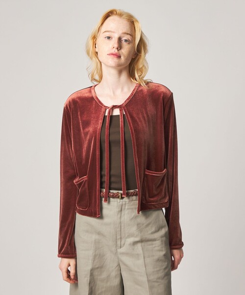 Steven Alan(スティーブンアラン)の「<Steven Alan>ベロア ボレロ カーディガン(カーディガン/ボレロ・レディース・ブラック/オレンジ系その他・FREE)」の2枚目の写真