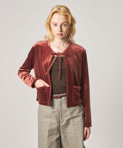 Steven Alan(スティーブンアラン)の「<Steven Alan>ベロア ボレロ カーディガン(カーディガン/ボレロ・レディース・ブラック/オレンジ系その他・FREE)」の3枚目の写真