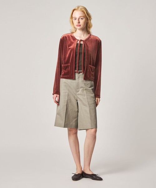 Steven Alan(スティーブンアラン)の「<Steven Alan>ベロア ボレロ カーディガン(カーディガン/ボレロ・レディース・ブラック/オレンジ系その他・FREE)」の4枚目の写真