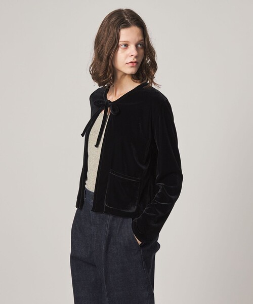 Steven Alan(スティーブンアラン)の「<Steven Alan>ベロア ボレロ カーディガン(カーディガン/ボレロ・レディース・ブラック/オレンジ系その他・FREE)」の5枚目の写真