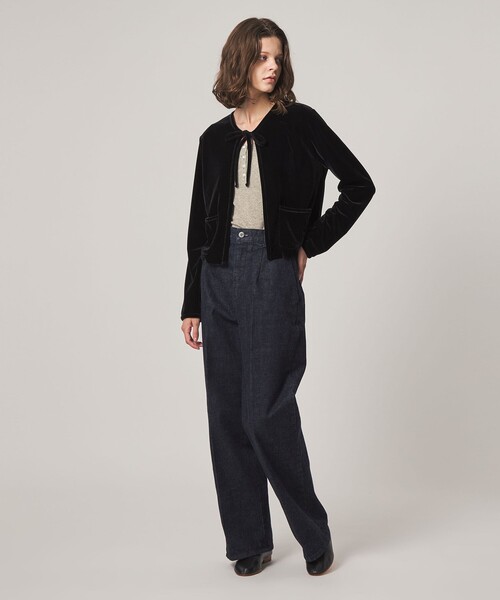 Steven Alan(スティーブンアラン)の「<Steven Alan>ベロア ボレロ カーディガン(カーディガン/ボレロ・レディース・ブラック/オレンジ系その他・FREE)」の6枚目の写真