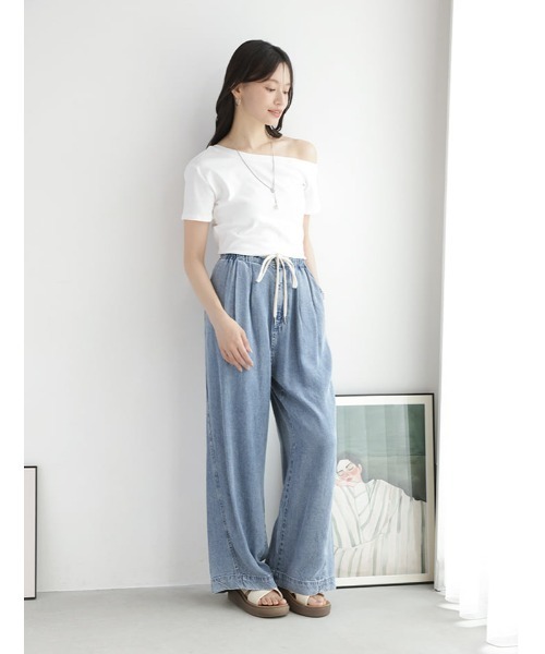 fifth(フィフス)の「セルロースデニムドロストイージーパンツ(その他パンツ・レディース・ブラック/ブルー・M)」の8枚目の写真
