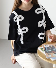 20/-天竺 フリルリボンTシャツ 26SS 半袖