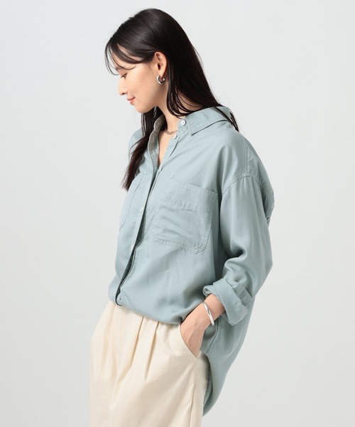 BAYFLOW(ベイフロー)の「3WAYスタンダートシャツ(シャツ/ブラウス・レディース・グリーン系/テラコッタ/チャコール/オフホワイト・FREE)」の4枚目の写真
