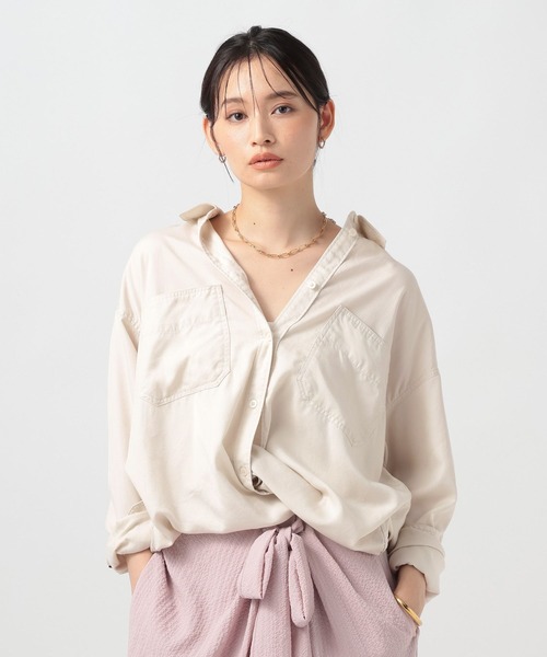 BAYFLOW(ベイフロー)の「3WAYスタンダートシャツ(シャツ/ブラウス・レディース・グリーン系/テラコッタ/チャコール/オフホワイト・FREE)」の1枚目の写真