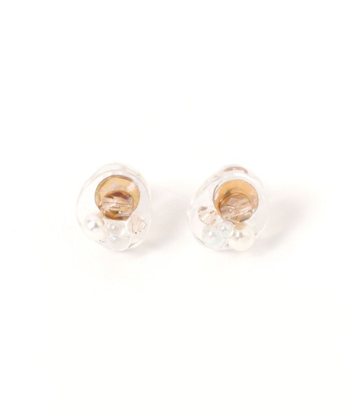 GLOBAL WORK(グローバルワーク)の「MADE IN JAPAN/クリアピアス/899418(ピアス(両耳用)・レディース・ライトブルー/パープル系その他2/ブラウン/ホワイト・FREE)」の1枚目の写真