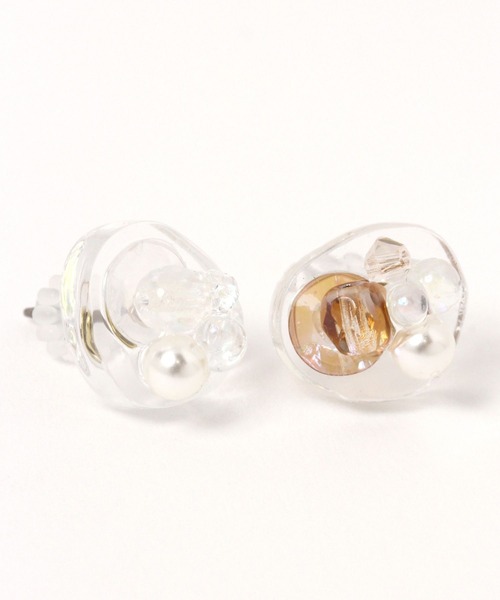 GLOBAL WORK(グローバルワーク)の「MADE IN JAPAN/クリアピアス/899418(ピアス(両耳用)・レディース・ライトブルー/パープル系その他2/ブラウン/ホワイト・FREE)」の6枚目の写真