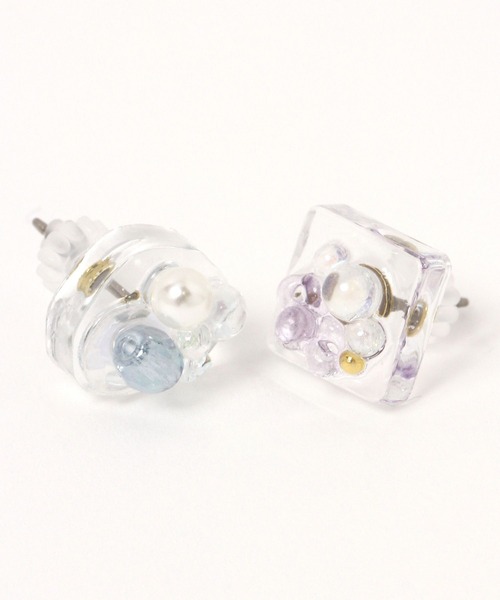 GLOBAL WORK(グローバルワーク)の「MADE IN JAPAN/クリアピアス/899418(ピアス(両耳用)・レディース・ライトブルー/パープル系その他2/ブラウン/ホワイト・FREE)」の7枚目の写真