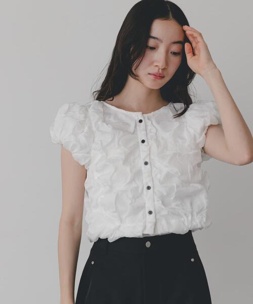 セール】『WEB限定』クシュクシュパフスリーブトップス（シャツ