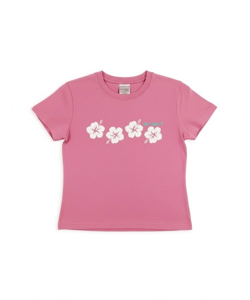 LOCALMOTION HAWAII（ローカルモーション　ハワイ）の「ｻｰﾌﾊｲﾋﾞｽｶｽﾌﾟﾘﾝﾄTｼｬﾂ（Tシャツ/カットソー・レディース・ピンク/ホワイト・FREE）」の3枚目の写真