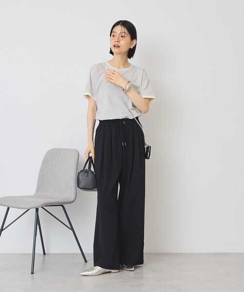 AMERICAN HOLIC(アメリカンホリック)の「配色レイヤード風シアーTシャツ(Tシャツ/カットソー・レディース・ブラウン/チャコールグレー/ライトグレー・L/M)」の21枚目の写真