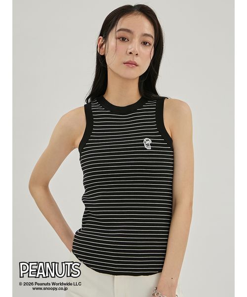 Mila Owen(ミラオーウェン)の「【ウォッシャブル】【吸水速乾】【PEANUTS】ワッペンアメスリニットタンクトップ(タンクトップ・レディース・バーガンディー/ブラウン/ブラック・F)」の11枚目の写真