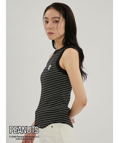 Mila Owen(ミラオーウェン)の「【ウォッシャブル】【吸水速乾】【PEANUTS】ワッペンアメスリニットタンクトップ(タンクトップ・レディース・バーガンディー/ブラウン/ブラック・F)」の12枚目の写真