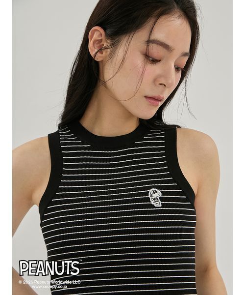 Mila Owen(ミラオーウェン)の「【ウォッシャブル】【吸水速乾】【PEANUTS】ワッペンアメスリニットタンクトップ(タンクトップ・レディース・バーガンディー/ブラウン/ブラック・F)」の8枚目の写真