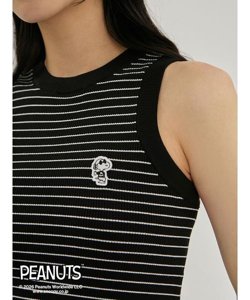 Mila Owen(ミラオーウェン)の「【ウォッシャブル】【吸水速乾】【PEANUTS】ワッペンアメスリニットタンクトップ(タンクトップ・レディース・バーガンディー/ブラウン/ブラック・F)」の9枚目の写真