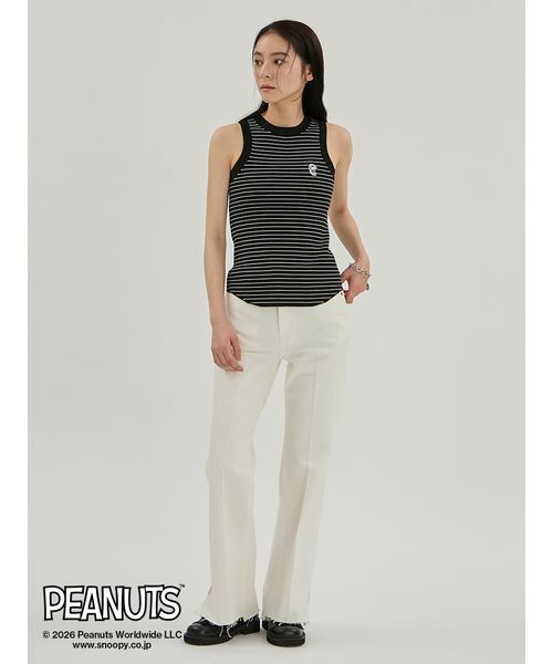 Mila Owen(ミラオーウェン)の「【ウォッシャブル】【吸水速乾】【PEANUTS】ワッペンアメスリニットタンクトップ(タンクトップ・レディース・バーガンディー/ブラウン/ブラック・F)」の5枚目の写真