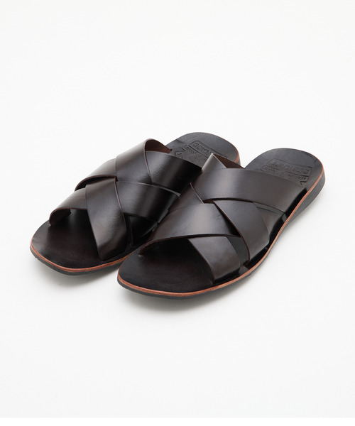 MEN'S MELROSE(メンズメルローズ)の「【COBRA69/コブラ69】クロスレザーサンダル(サンダル・メンズ・ブラック/ブラウン・3/4)」の2枚目の写真