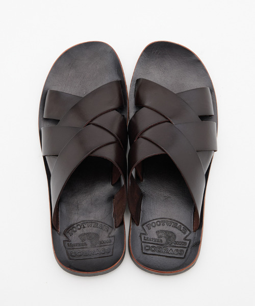 MEN'S MELROSE(メンズメルローズ)の「【COBRA69/コブラ69】クロスレザーサンダル(サンダル・メンズ・ブラック/ブラウン・3/4)」の3枚目の写真