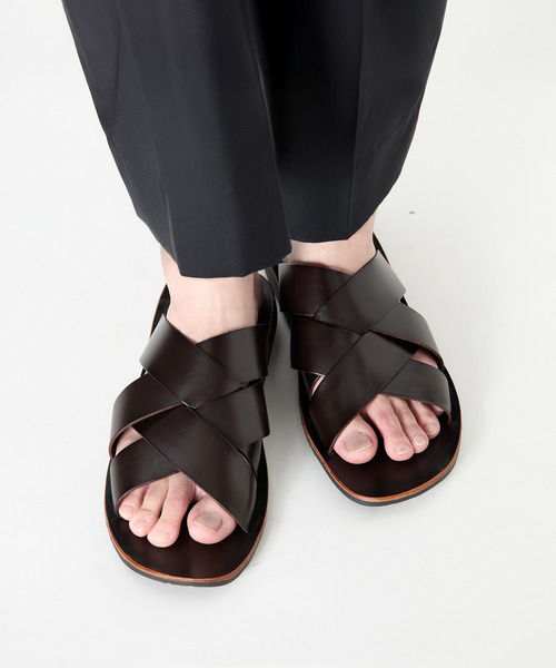 MEN'S MELROSE(メンズメルローズ)の「【COBRA69/コブラ69】クロスレザーサンダル(サンダル・メンズ・ブラック/ブラウン・3/4)」の10枚目の写真