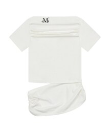 リバシャーリングスリットオフショルダー半袖Tシャツ(3カラー)
