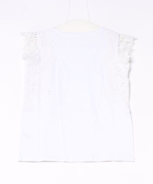 PREFERIR(プレフェリール)の「華やかレース切替 フレンチスリーブ 綿100% Tシャツ(Tシャツ/カットソー・レディース・ベージュ/ブラック/ホワイト・MEDIUM)」の19枚目の写真