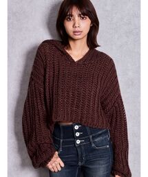 HANDニットライクショートHOODIE