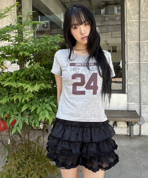 UNTITLED SEOUL（アンタイトル ソウル）の「アンタイトルナンバーパッチクロップ半袖グレー（Tシャツ/カットソー・レディース・その他・MEDIUM/SMALL）」の6枚目の写真