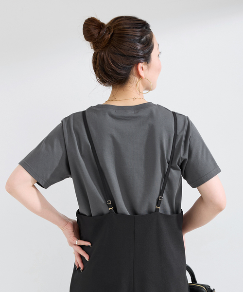 B.C STOCK(ベーセーストック)の「《追加2》手洗い可 / フロッキープリントロゴTEE(Tシャツ/カットソー・レディース・ブラック系その他/ホワイト/ベージュ・FREE)」の9枚目の写真