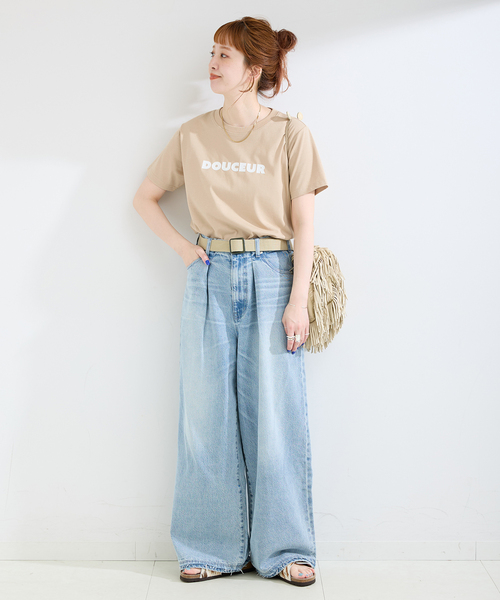 B.C STOCK(ベーセーストック)の「《追加2》手洗い可 / フロッキープリントロゴTEE(Tシャツ/カットソー・レディース・ブラック系その他/ホワイト/ベージュ・FREE)」の16枚目の写真