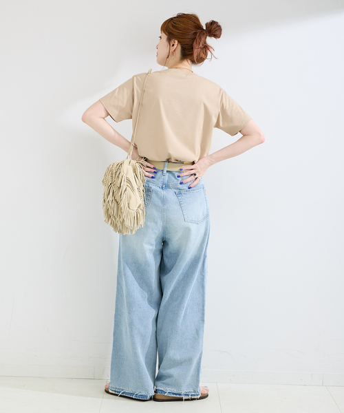 B.C STOCK(ベーセーストック)の「《追加2》手洗い可 / フロッキープリントロゴTEE(Tシャツ/カットソー・レディース・ブラック系その他/ホワイト/ベージュ・FREE)」の18枚目の写真