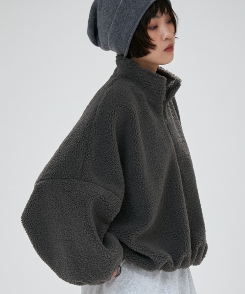 full/fill.（フルフィル）の「half zip boa pullover / ハーフジップボアプルオーバー（その他トップス・レディース・アイボリー/グレー・FREE）」の2枚目の写真