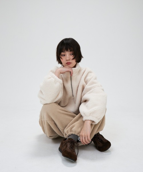 full/fill.（フルフィル）の「half zip boa pullover / ハーフジップボアプルオーバー（その他トップス・レディース・アイボリー/グレー・FREE）」の13枚目の写真