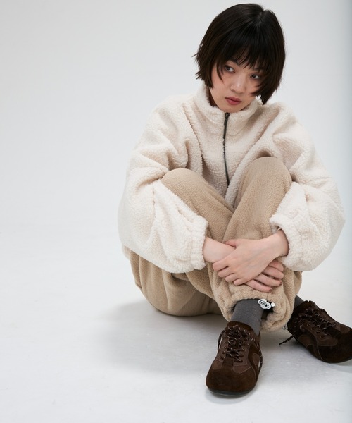 full/fill.（フルフィル）の「half zip boa pullover / ハーフジップボアプルオーバー（その他トップス・レディース・アイボリー/グレー・FREE）」の12枚目の写真