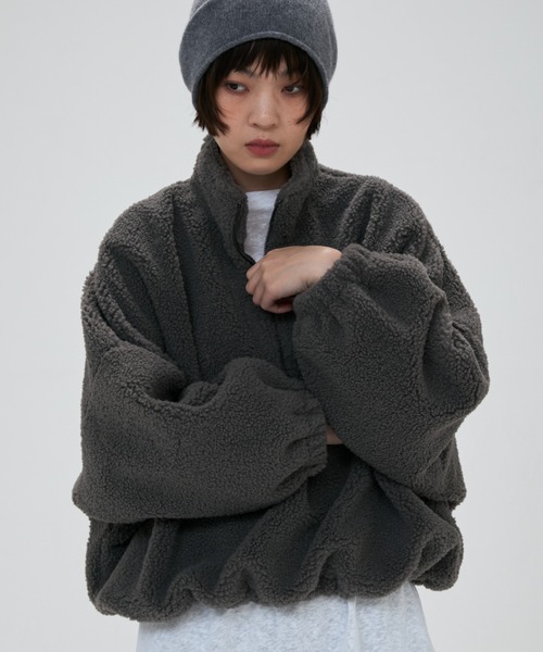 full/fill.（フルフィル）の「half zip boa pullover / ハーフジップボアプルオーバー（その他トップス・レディース・アイボリー/グレー・FREE）」の15枚目の写真