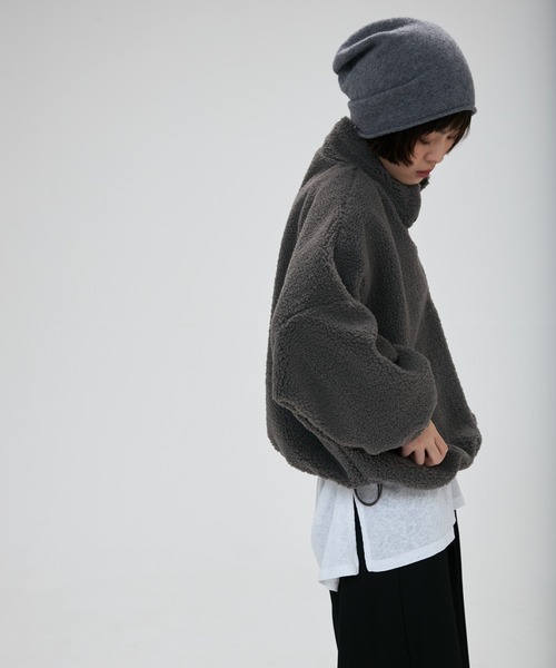 full/fill.（フルフィル）の「half zip boa pullover / ハーフジップボアプルオーバー（その他トップス・レディース・アイボリー/グレー・FREE）」の16枚目の写真