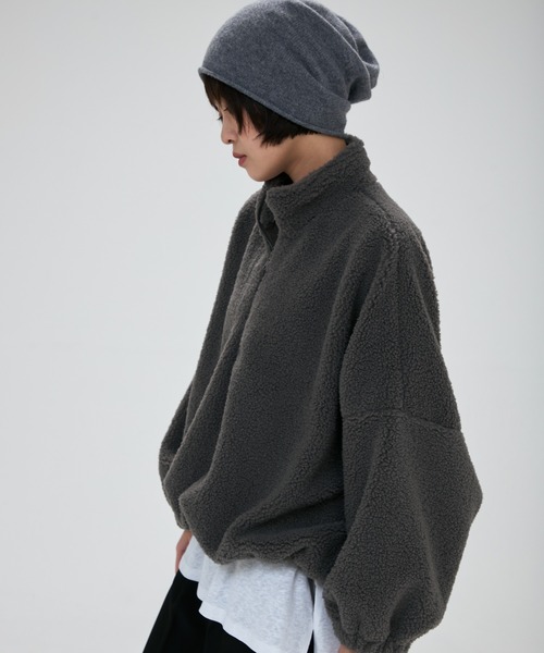 full/fill.（フルフィル）の「half zip boa pullover / ハーフジップボアプルオーバー（その他トップス・レディース・アイボリー/グレー・FREE）」の20枚目の写真
