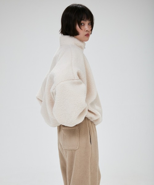 full/fill.（フルフィル）の「half zip boa pullover / ハーフジップボアプルオーバー（その他トップス・レディース・アイボリー/グレー・FREE）」の7枚目の写真