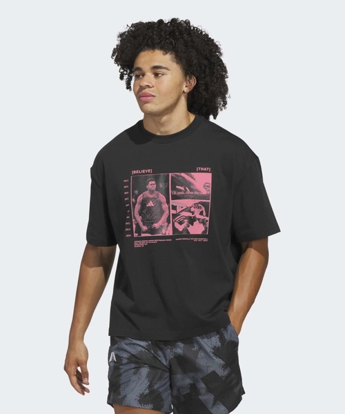 adidas(アディダス)の「アンソニー・エドワーズ 半袖Tシャツ / アディダス adidas(Tシャツ/カットソー・メンズ・ブラック・XX-LARGE/3XL/LARGE/MEDIUM/SMALL/X-LARGE/X-SMALL)」の1枚目の写真