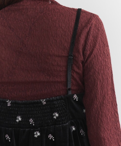 ORDENA（オルディナ）の「ベロア刺繍リボンキャミソール（キャミソール・レディース・ブルー/ブラウン/ブラック・FREE）」の10枚目の写真