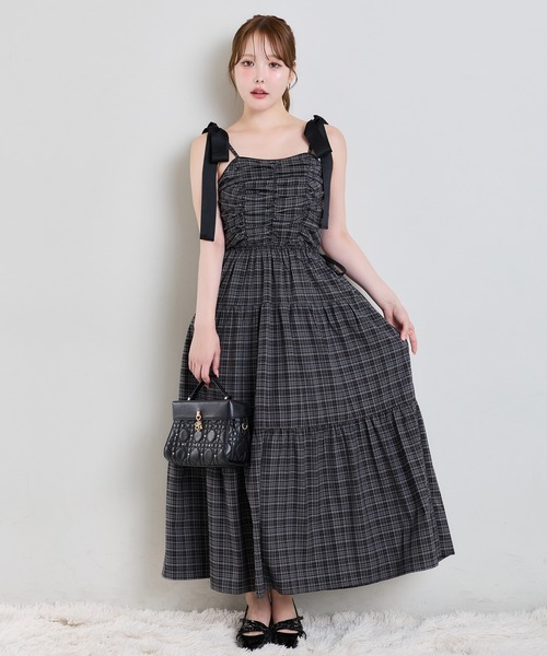 one after another NICE CLAUP(ワンアフターアナザーナイスクラップ)の「バックオープン肩リボン配色キャミワンピース(ワンピース・レディース・アイボリー/グレー系その他/ピンク/ブラウン系その他・SMALL/MEDIUM)」の18枚目の写真