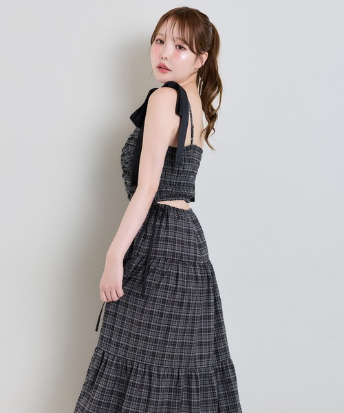 one after another NICE CLAUP(ワンアフターアナザーナイスクラップ)の「バックオープン肩リボン配色キャミワンピース(ワンピース・レディース・アイボリー/グレー系その他/ピンク/ブラウン系その他・SMALL/MEDIUM)」の22枚目の写真