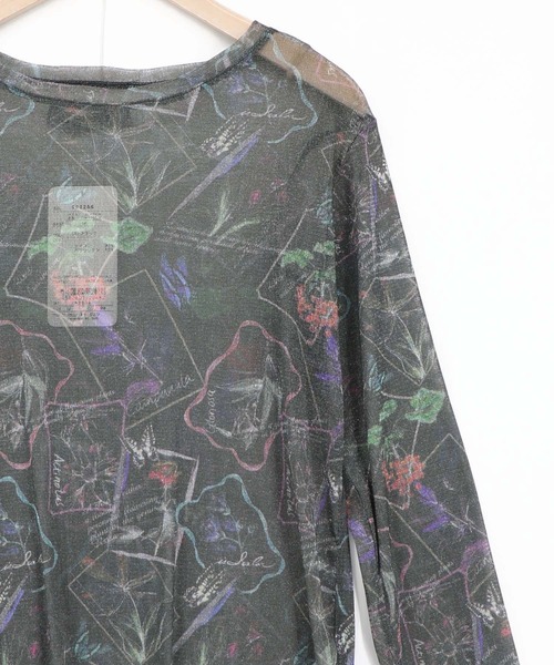 iS ScoLar(イズスカラー)の「562256:2柄展開 お花orチェック柄 ラメチュールインナー(Tシャツ/カットソー・レディース・ブラック/カーキ・M)」の16枚目の写真