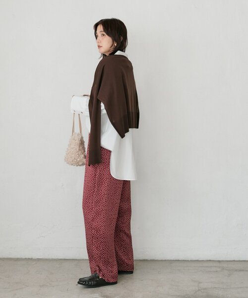 RIVE DROITE（リヴドロワ）の「【接触冷感/吸水速乾性/ストレッチ】ドットサテンイージーパンツ（その他パンツ・レディース・ボルドー/ブラック・36/38）」の20枚目の写真