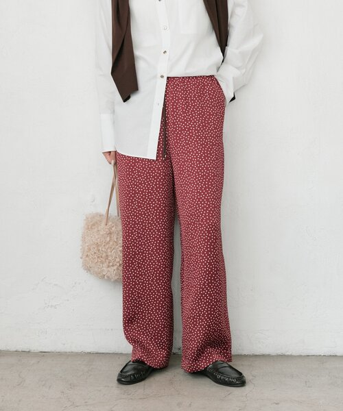RIVE DROITE（リヴドロワ）の「【接触冷感/吸水速乾性/ストレッチ】ドットサテンイージーパンツ（その他パンツ・レディース・ボルドー/ブラック・36/38）」の22枚目の写真