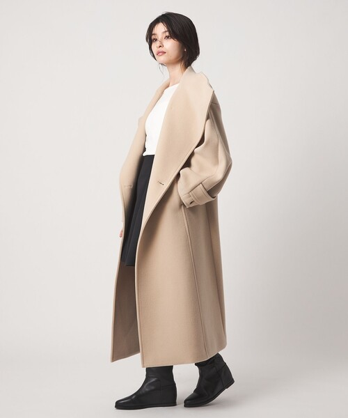 EMMEL REFINES(エメルリファインズ)の「<EMMEL REFINES>EM スタンドネック ロングコート(チェスターコート・レディース・ブラック/ベージュ・S/M)」の19枚目の写真