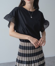 【ANNA LUNA】華奢 見え叶う！ 袖シアー フリル カットソー